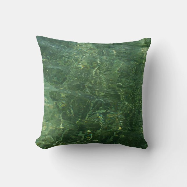 Coussin Eau au-dessus de l'herbe marine II (bleu et vert)  (Recto)