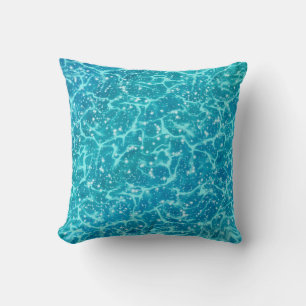 Coussin Eau de la mer bleue avec étincelles