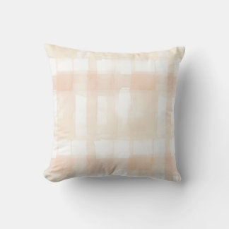 Coussin Eau douce Beige et Peach Plaid Thaillow