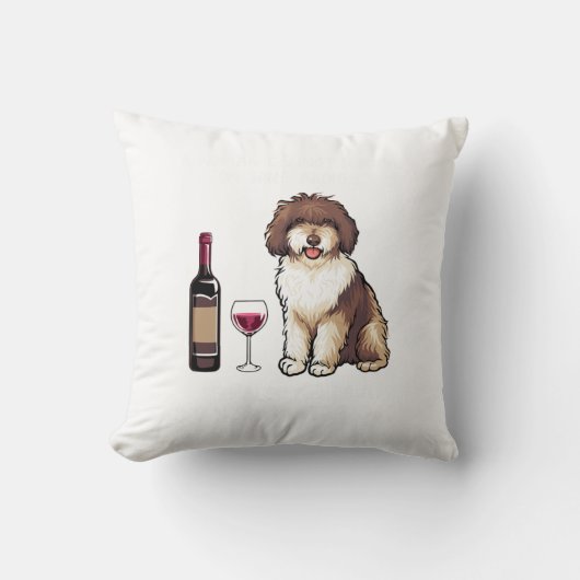Coussin Eau espagnole et vin Chien drôle 1 (Recto)