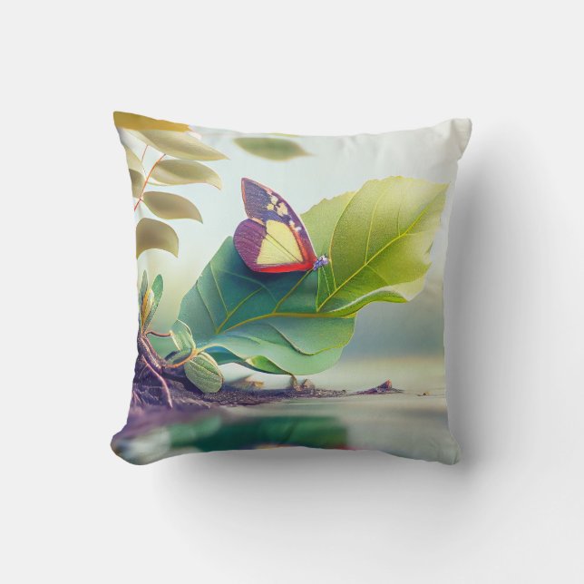 Coussin Eau Feuilles Calme Nature Tranquille Saison Pacifi (Recto)