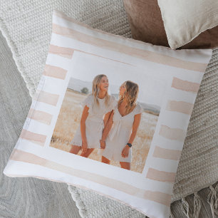 Coussin Eau Moderne Pastel Bandes Roses   Photo