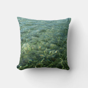Coussin Eau sur l'herbe marine I Nature caribéenne