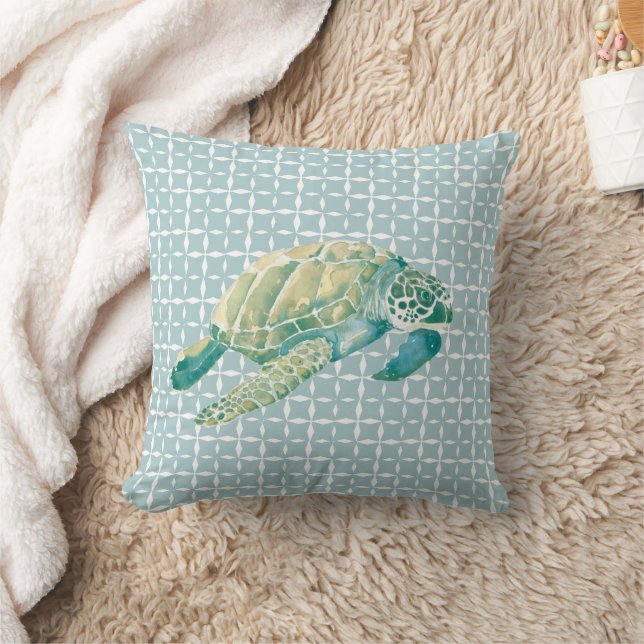 Coussin Eau verte de mer Sea Turtle Beach House (Couverture)