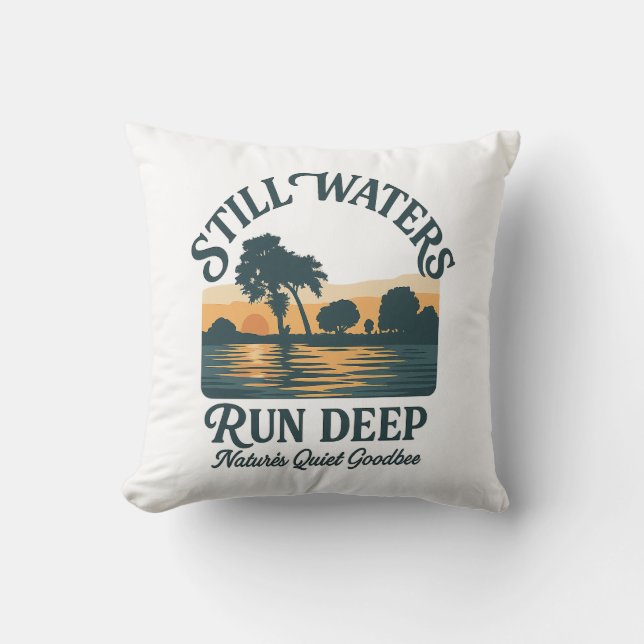 Coussin Eaux Calmes Profondes – Paysage Naturel (Recto)