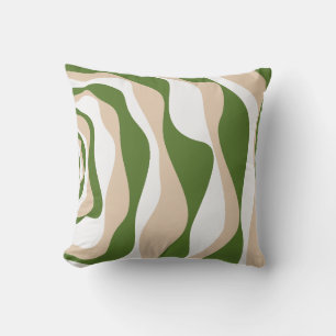 Coussin Ebb et flux 4 - Blanc, Sable et Palm Green