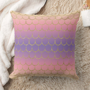 Coussin Écaille de Sirène de Conte de Fées Dégradé Pastel