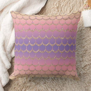 Coussin Écaille de Sirène de Conte de Fées Dégradé Pastel