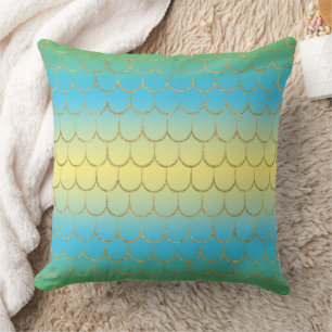 Coussin Écaille de Sirène de Conte de Fées Motif Dégradé P