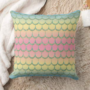 Coussin Écaille de Sirène de Conte de Fées Motif Dégradé P