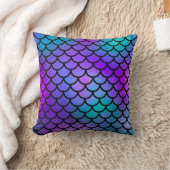 Coussin Écailles de sirène bleu sarcelle violet rose bleu (Couverture)
