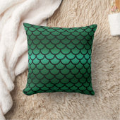 Coussin Écailles de sirène Green & Black Fantasy Fish (Couverture)