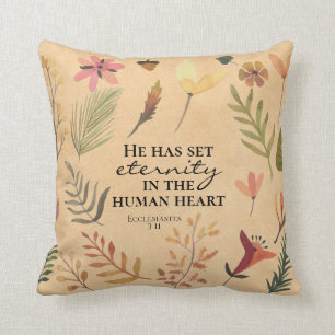 Coussin Ecclésiastes 3:11 Il a mis l'éternité dans le coeu