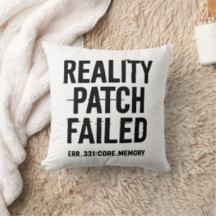 Coussin Échec du correctif de réalité - Typographie rayée
