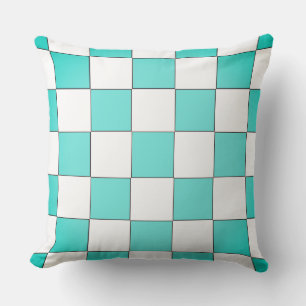 Coussin Échecboard Cyan Vert