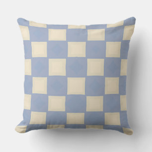 Coussin Echecboard de Jaune et Bleu Faded