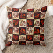 Coussin Échecs rouges avec cercles et effet mosaïque rusti (Couverture)