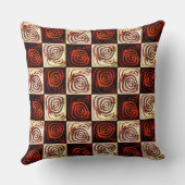 Coussin Échecs rouges avec cercles et effet mosaïque rusti (Verso)