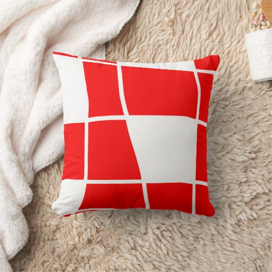 Coussin Échecs rouges et blancs (Couverture)