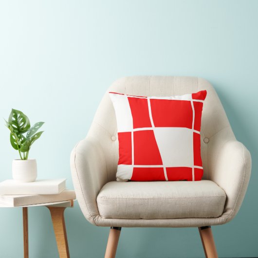 Coussin Échecs rouges et blancs (Chaise)