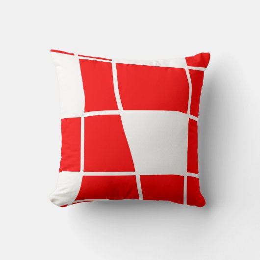 Coussin Échecs rouges et blancs (Recto)