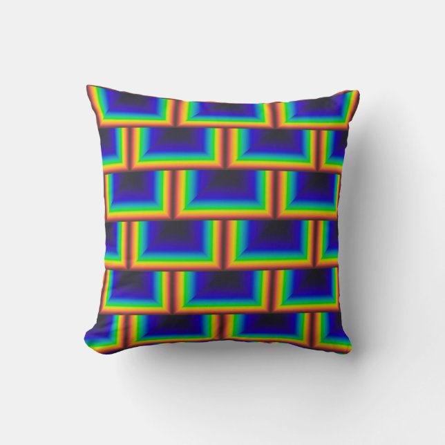 Coussin Échelles carrés à spectre solaire (Recto)