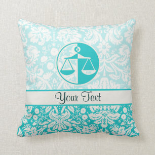 Coussin Échelles de justice turquoises
