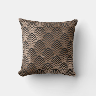Coussin Échelles géométriques enes ivoire noires d'art