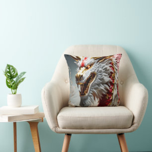 Coussin Échelles rouge blanc et or