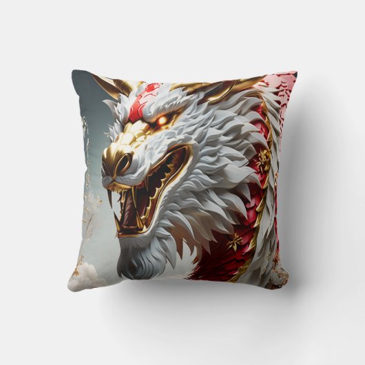 Coussin Échelles rouge blanc et or (Verso)