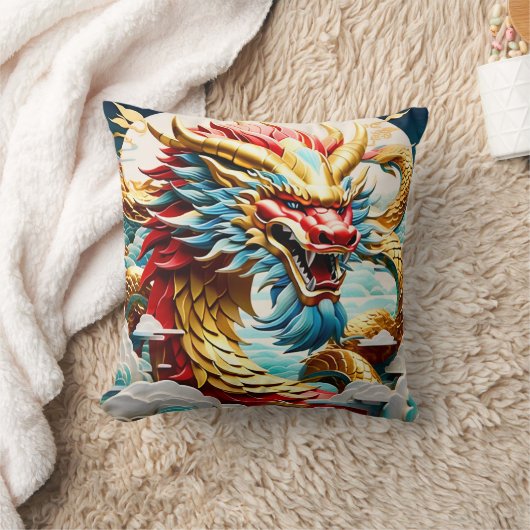 Coussin Échelles rouge bleu et or (Couverture)