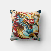 Coussin Échelles rouge bleu et or (Recto)