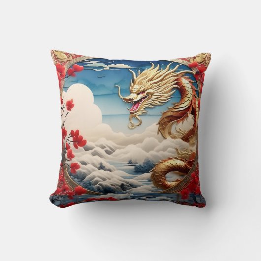 Coussin Échelles rouge bleu et or (Recto)