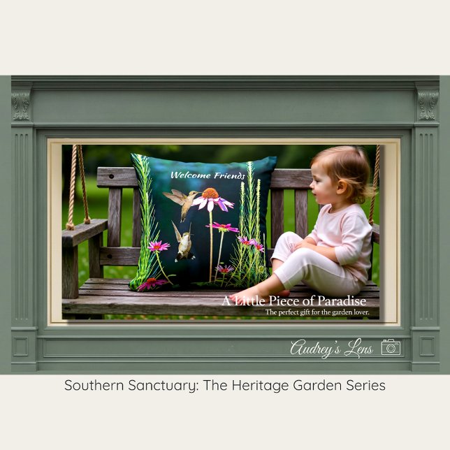 Coussin Échinacée rose et héritage du colibri (Créateur téléchargé)