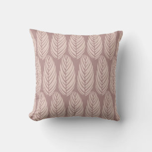 Coussin Echo Feuilles Mauve Poussière Blush Beige