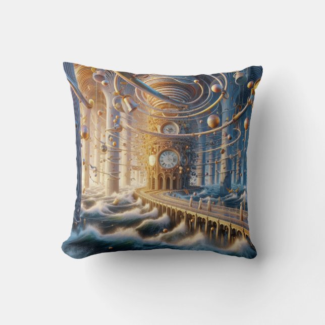 Coussin Echos de '73 : Le Labyrinthe de Chronos Ocean (Recto)
