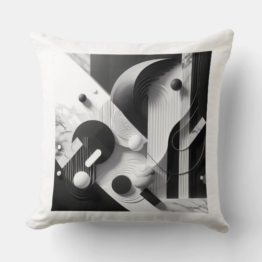 Coussin Échos de marbre de la géométrie silencieuse (Recto)
