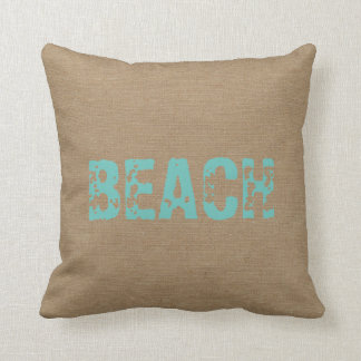 Coussin Échouez le décor minable nautique de jute de toile