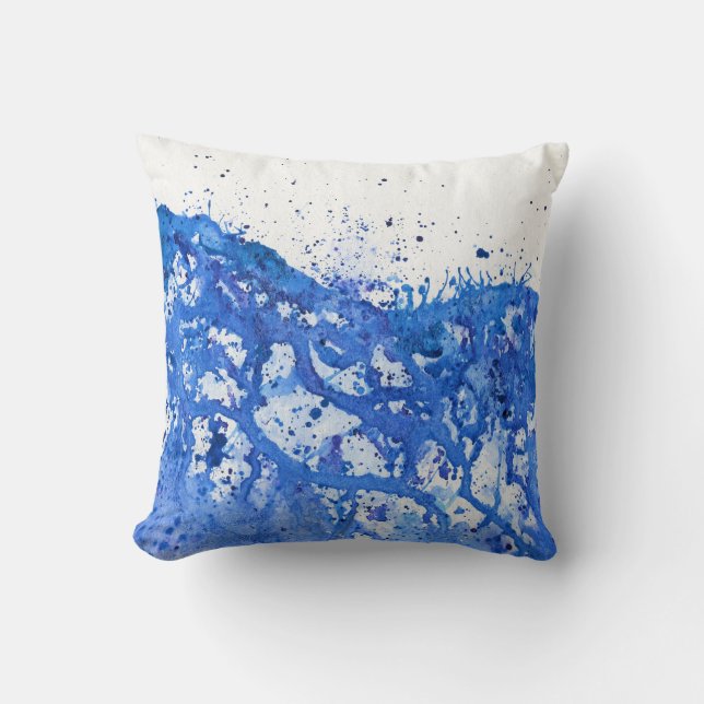 Coussin Éclaboussure bleue (Recto)