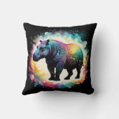 Coussin Éclaboussure de couleur d'hippopotame, (Verso)