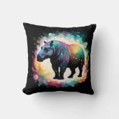 Coussin Éclaboussure de couleur d'hippopotame, (Recto)