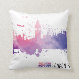 Coussin Éclaboussure d'horizon de Londres Angleterre
