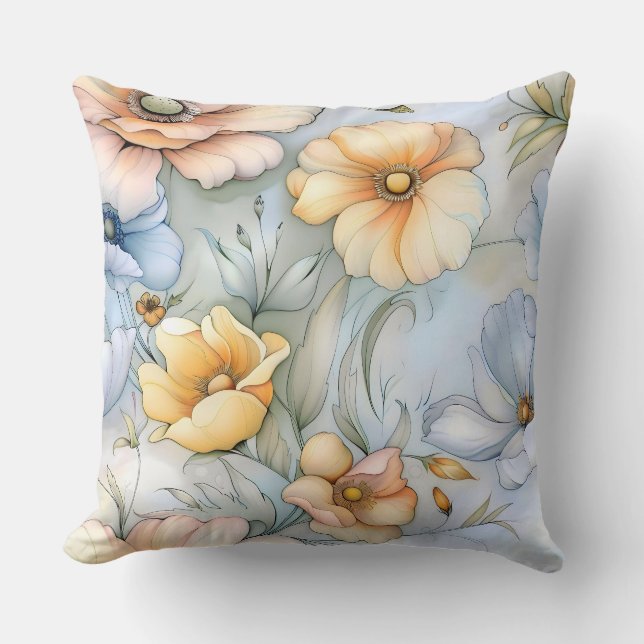 Coussin Éclairage pétal lunaire Botanique (Recto)