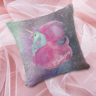 Coussin Éclairage rose Unicorne