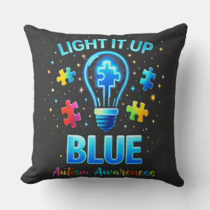 Coussin Éclairer en bleu pour la sensibilisation à l'autis