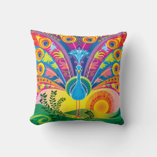 Coussin Éclat de queue de paon