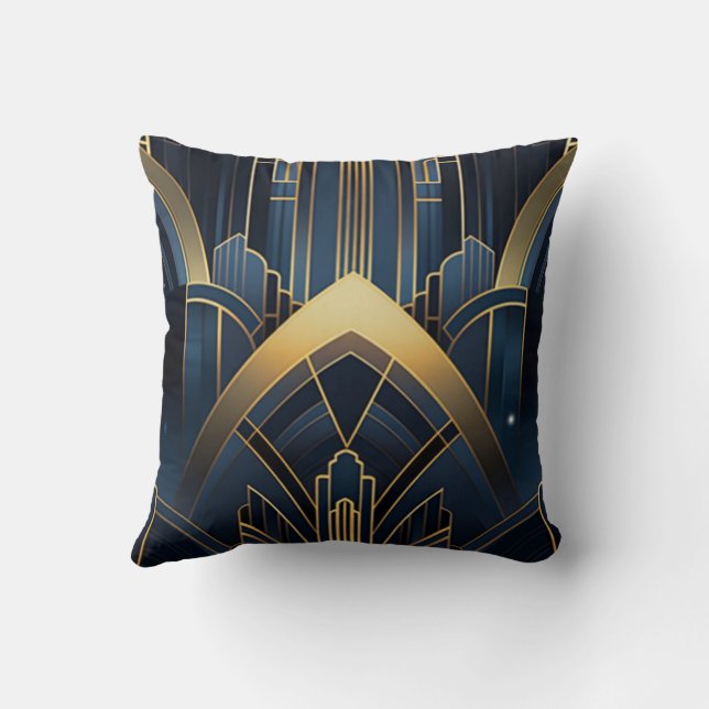 Coussin Éclat Urbain en Art Deco (Verso)