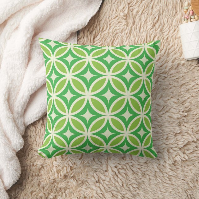 Coussin Éclats de milieu de siècle sur des cercles verts  (Couverture)
