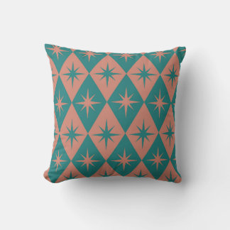Coussin Éclats d'étoiles de milieu de siècle sur diamants