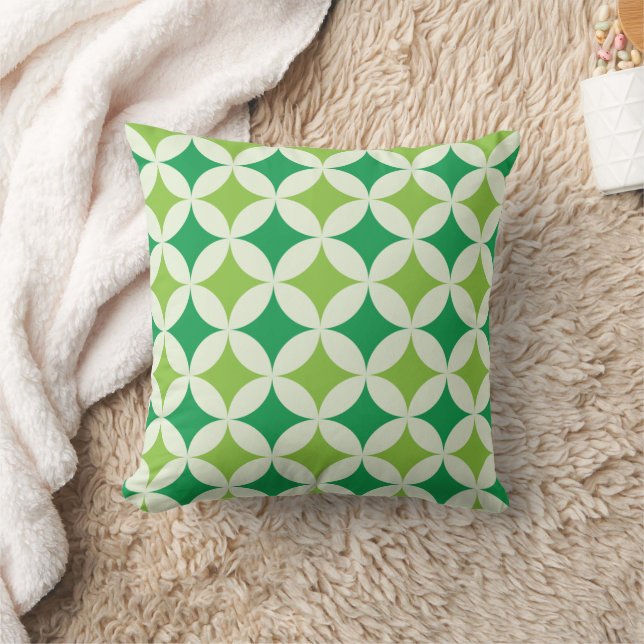 Coussin Éclats d'étoiles verts de style Mid Century Modern (Couverture)